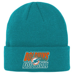 Miami Dolphins Outerstuff Youth Team Gradient Cuffed Knit Hat Aqua - NFL