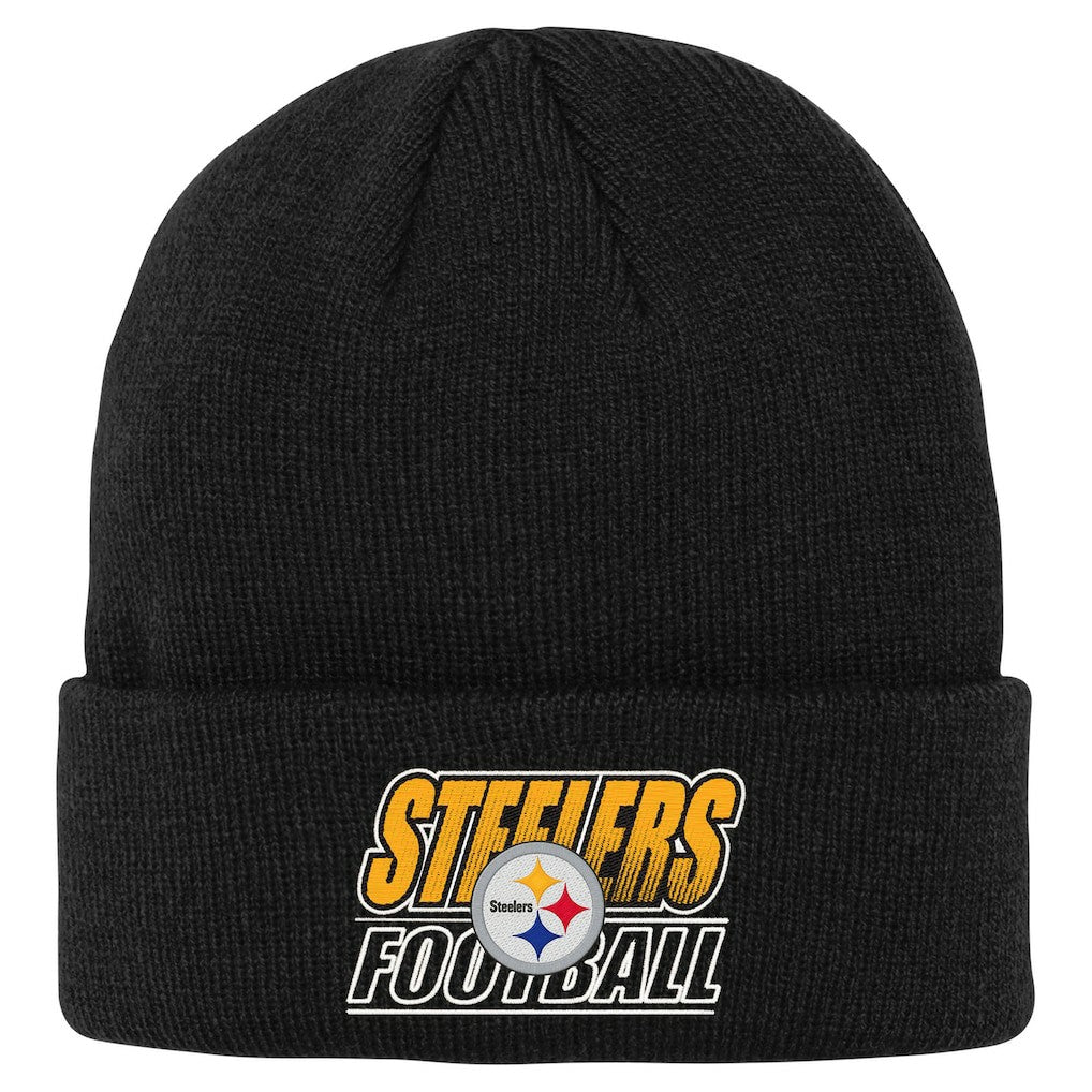 Pittsburgh Steelers Outerstuff Youth Team Gradient Cuffed Knit Hat Black - NFL