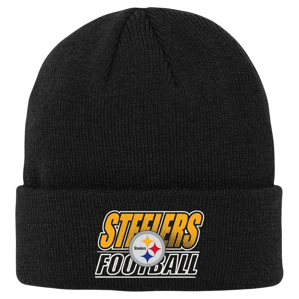 Pittsburgh Steelers Outerstuff Youth Team Gradient Cuffed Knit Hat Black - NFL