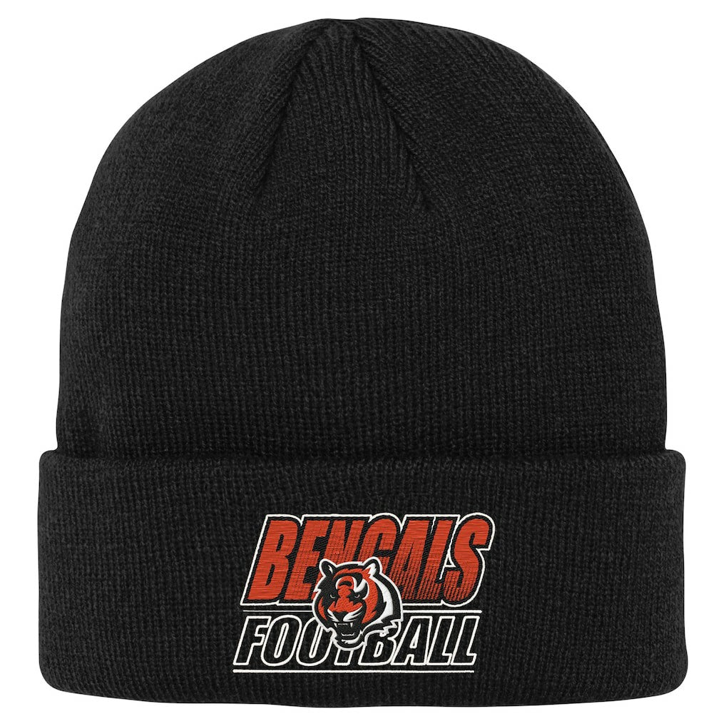 Cincinnati Bengals Outerstuff Youth Team Gradient Cuffed Knit Hat Black - NFL