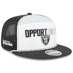 Las Vegas Raiders New Era 2025 Inspire Change Split Panel 9FIFTY Snapback Hat White/Black - NFL