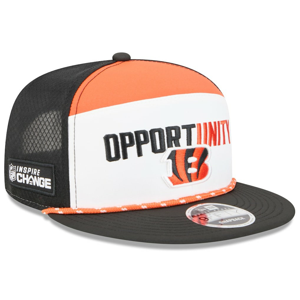 Cincinnati Bengals New Era 2025 Inspire Change Split Panel 9FIFTY Snapback Hat White/Black - NFL