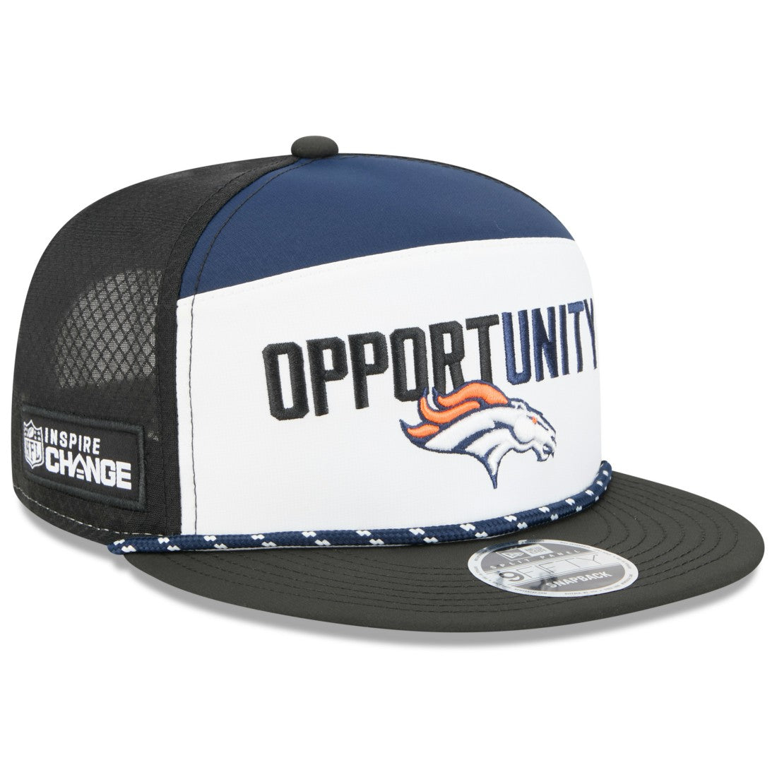 Denver Broncos New Era 2025 Inspire Change Split Panel 9FIFTY Snapback Hat White/Black - NFL