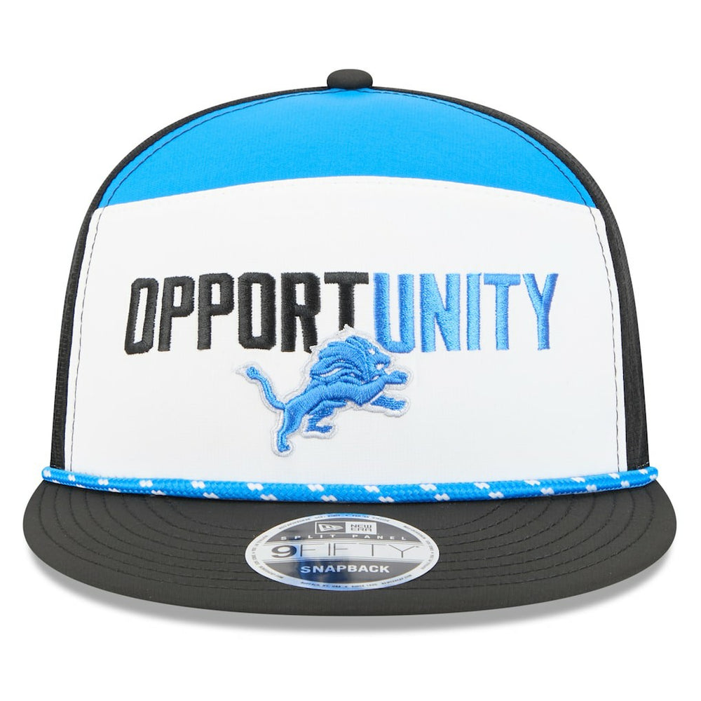 Detroit Lions New Era 2025 Inspire Change Split Panel 9FIFTY Snapback Hat White/Black - NFL