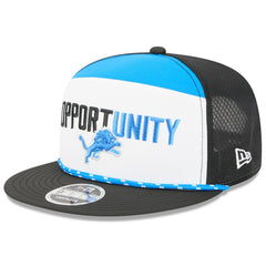 Detroit Lions New Era 2025 Inspire Change Split Panel 9FIFTY Snapback Hat White/Black - NFL