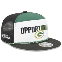 Green Bay Packers New Era 2025 Inspire Change Split Panel 9FIFTY Snapback Hat White/Black - NFL