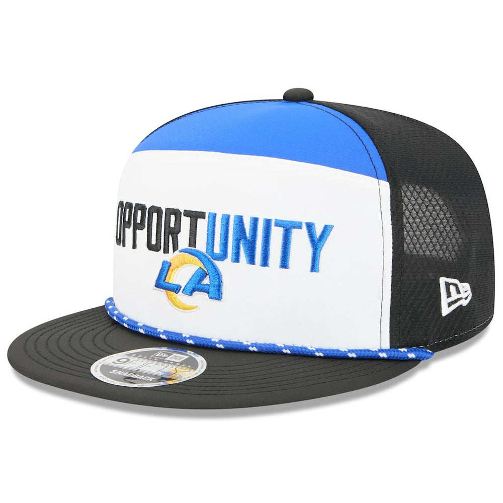 Los Angeles Rams New Era 2025 Inspire Change Split Panel 9FIFTY Snapback Hat White/Black - NFL