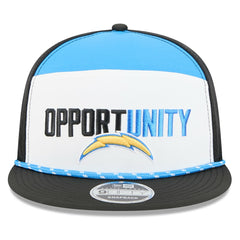 Los Angeles Chargers New Era 2025 Inspire Change Split Panel 9FIFTY Snapback Hat White/Black - NFL