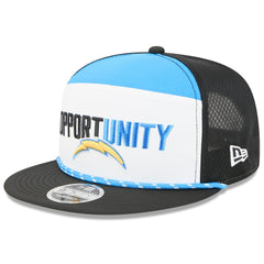 Los Angeles Chargers New Era 2025 Inspire Change Split Panel 9FIFTY Snapback Hat White/Black - NFL