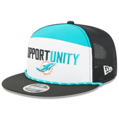 Miami Dolphins New Era 2025 Inspire Change Split Panel 9FIFTY Snapback Hat White/Black - NFL