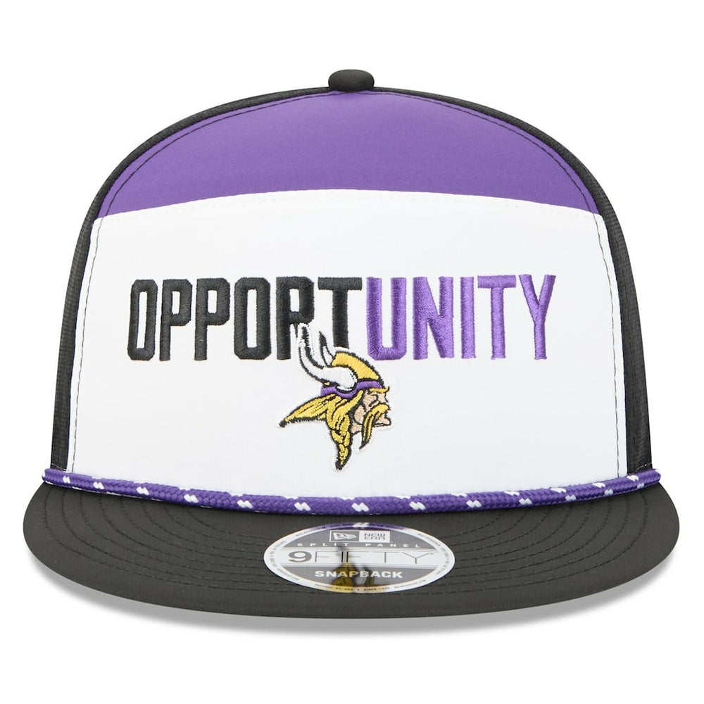 Minnesota Vikings New Era 2025 Inspire Change Split Panel 9FIFTY Snapback Hat White/Black - NFL