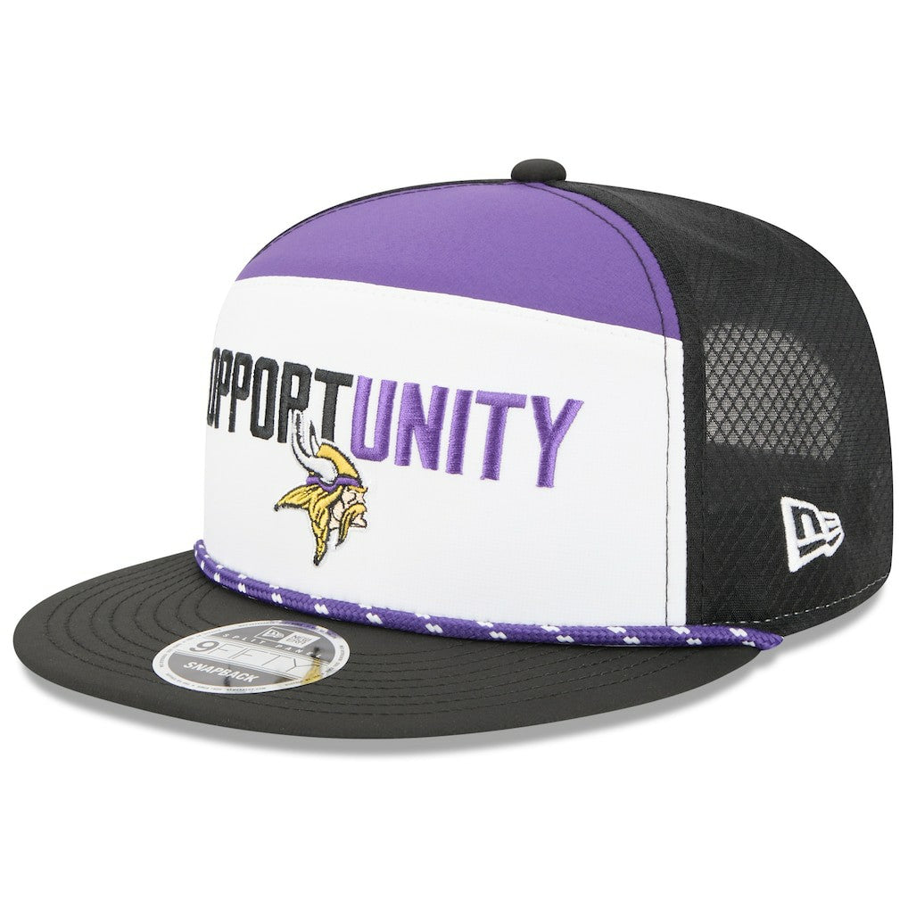 Minnesota Vikings New Era 2025 Inspire Change Split Panel 9FIFTY Snapback Hat White/Black - NFL