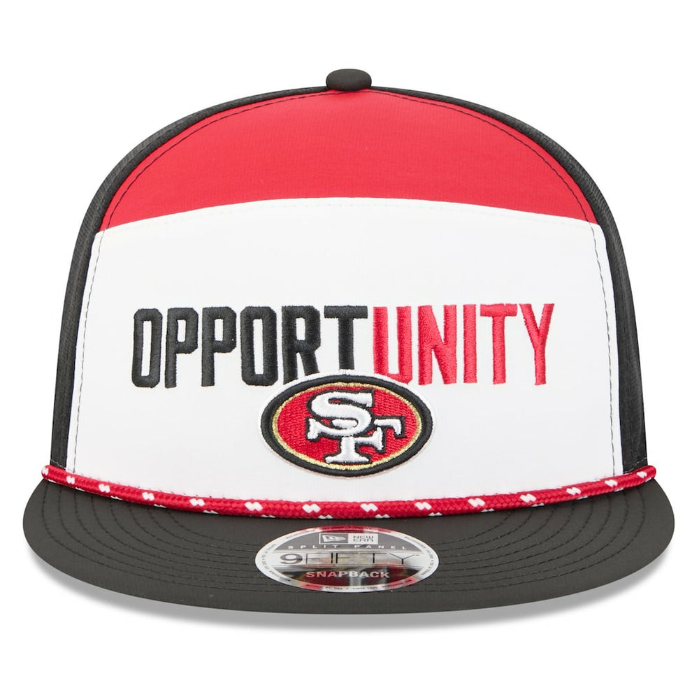 San Francisco 49ers New Era 2025 Inspire Change Split Panel 9FIFTY Snapback Hat White/Black - NFL