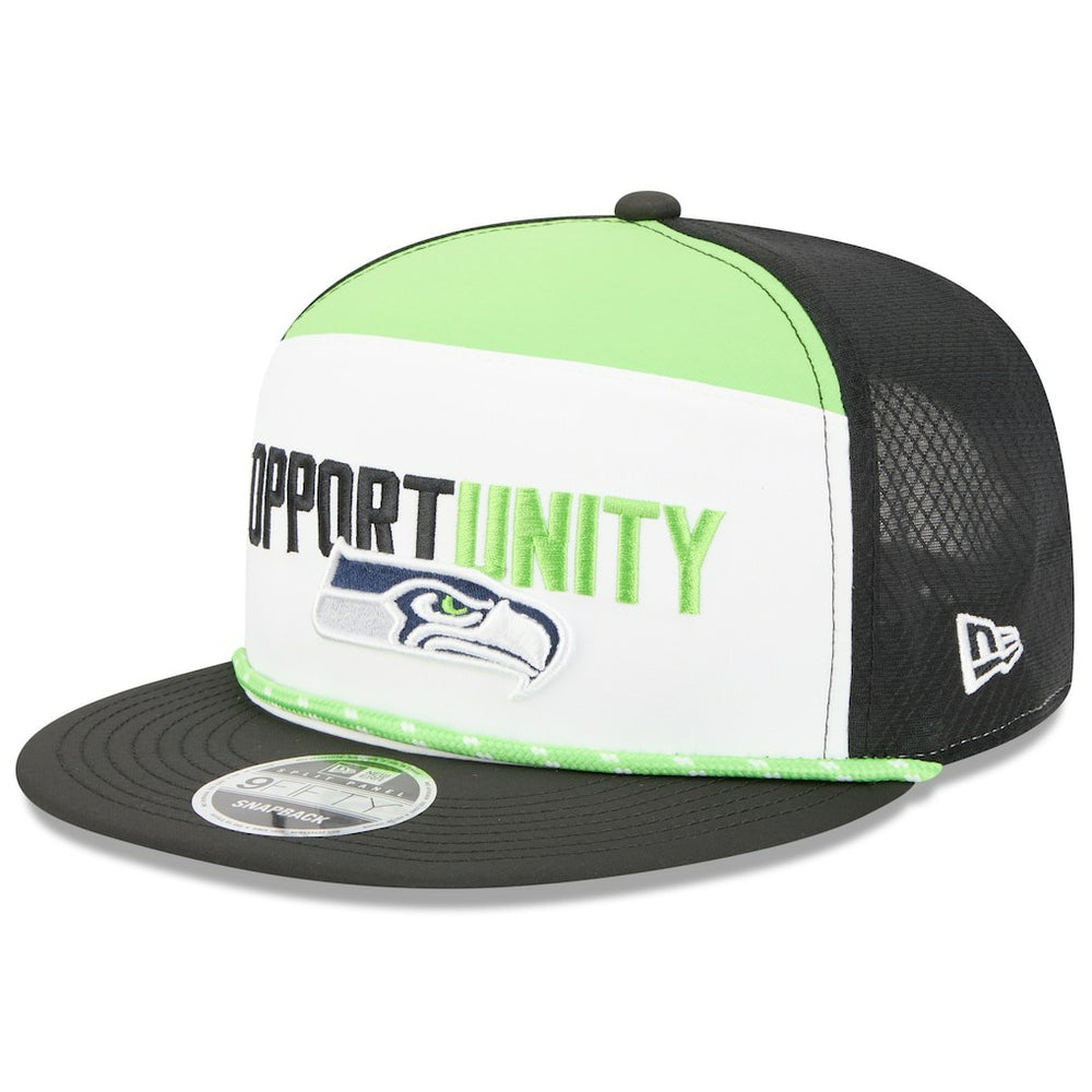 Seattle Seahawks New Era 2025 Inspire Change Split Panel 9FIFTY Snapback Hat White/Black - NFL