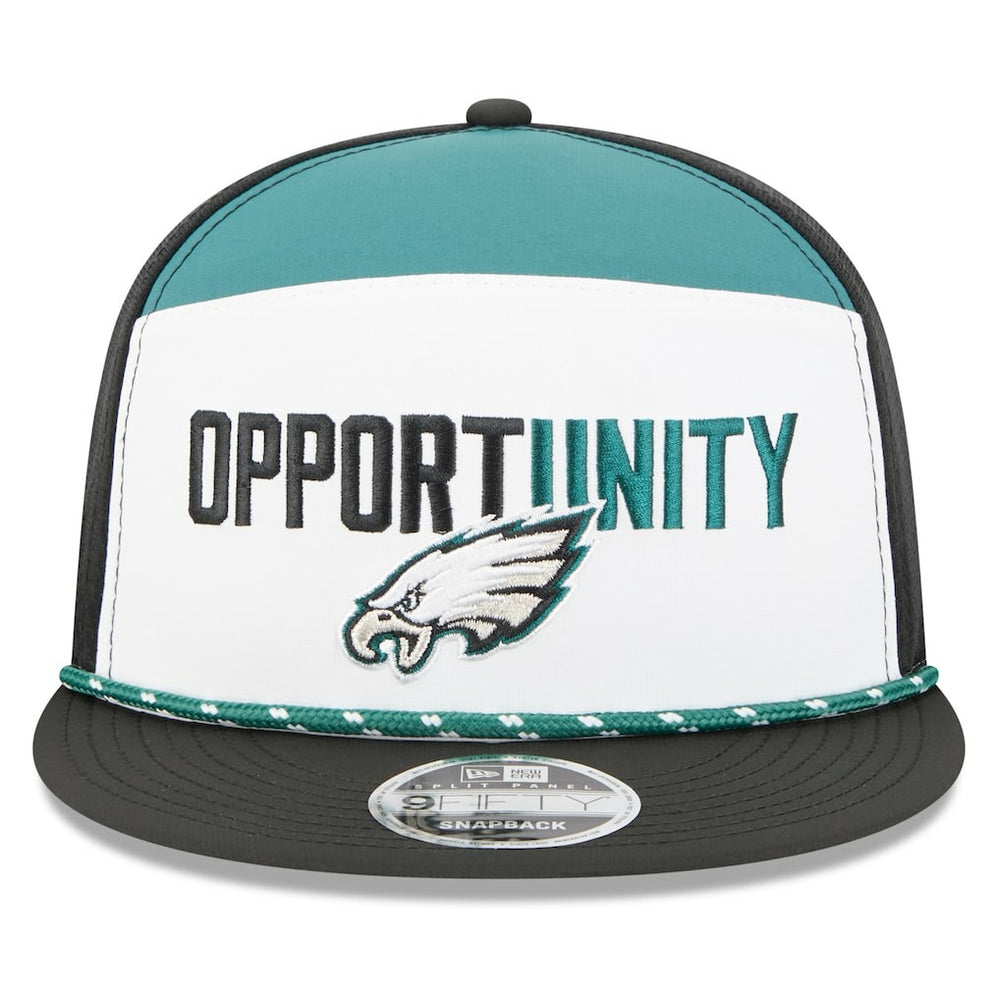 Philadelphia Eagles New Era 2025 Inspire Change Split Panel 9FIFTY Snapback Hat White/Black - NFL