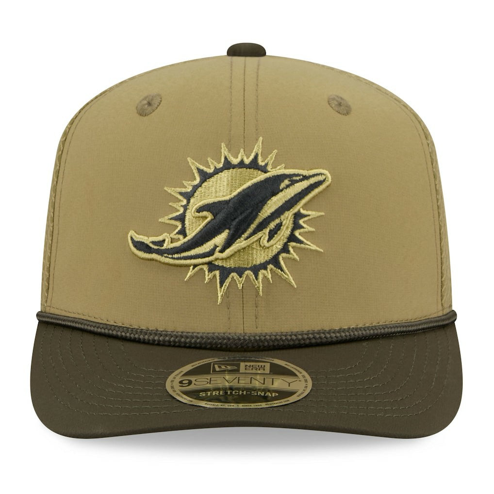 Miami Dolphins New Era 2025 Salute to Service 9SEVENTY Adjustable Hat Green - NFL