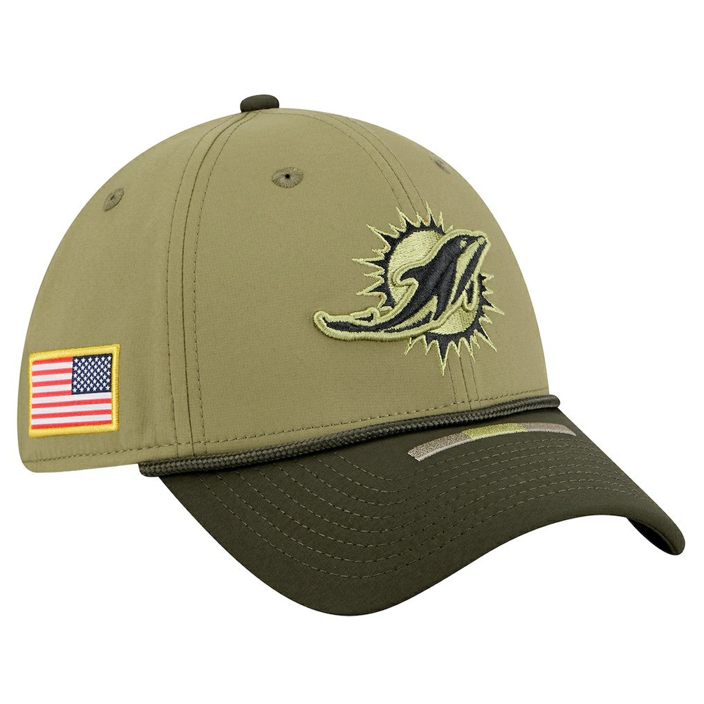Miami Dolphins New Era 2025 Salute to Service 39THIRTY Flex Hat Green - NFL