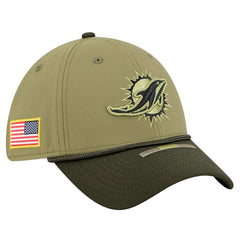 Miami Dolphins New Era 2025 Salute to Service 39THIRTY Flex Hat Green - NFL