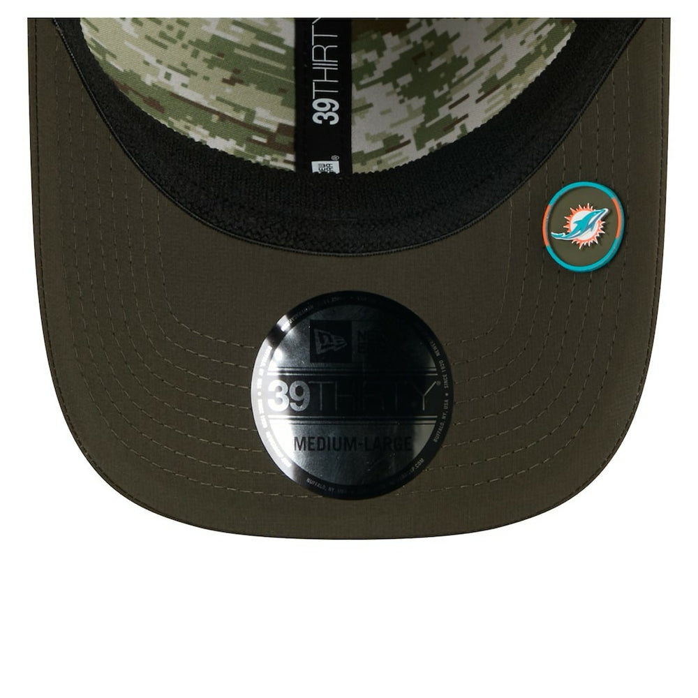 Miami Dolphins New Era 2025 Salute to Service 39THIRTY Flex Hat Green - NFL