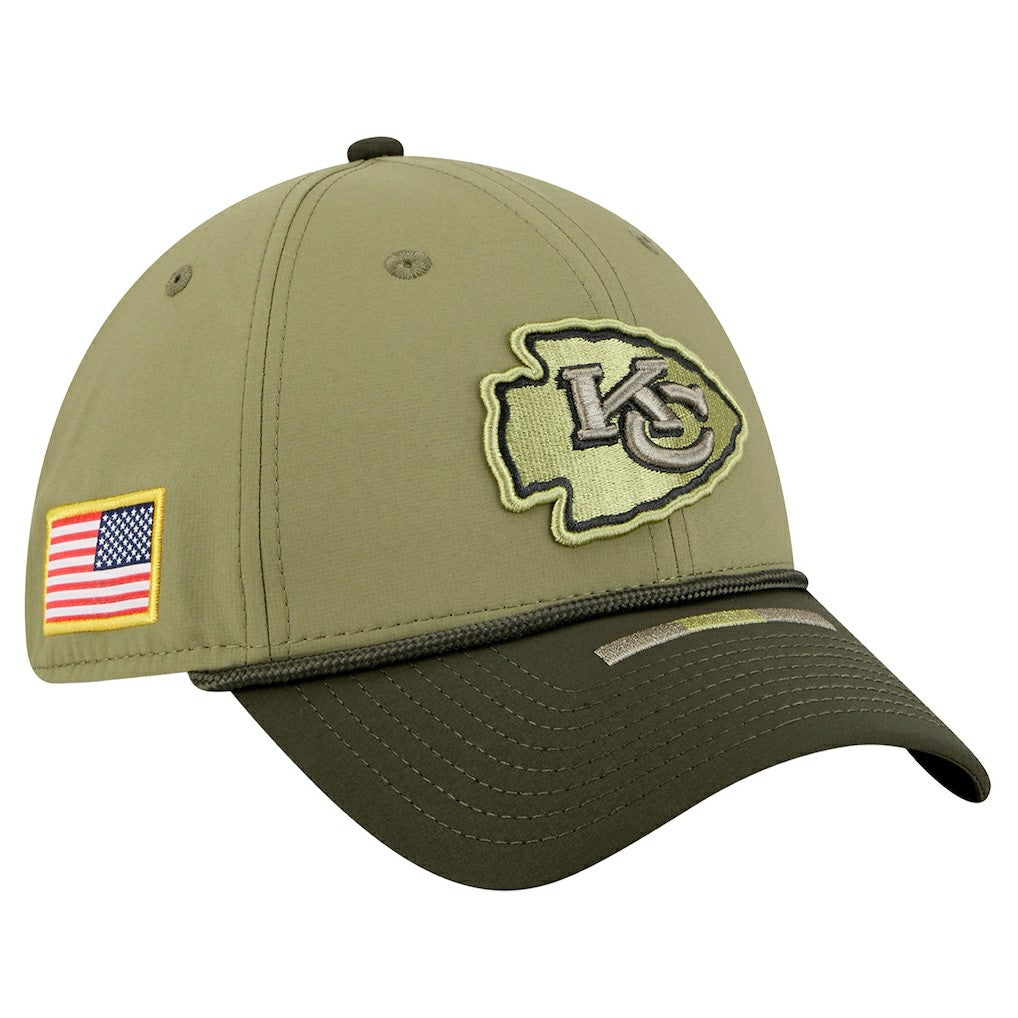 Kansas City Chiefs New Era 2025 Salute to Service 39THIRTY Flex Hat Green - NFL