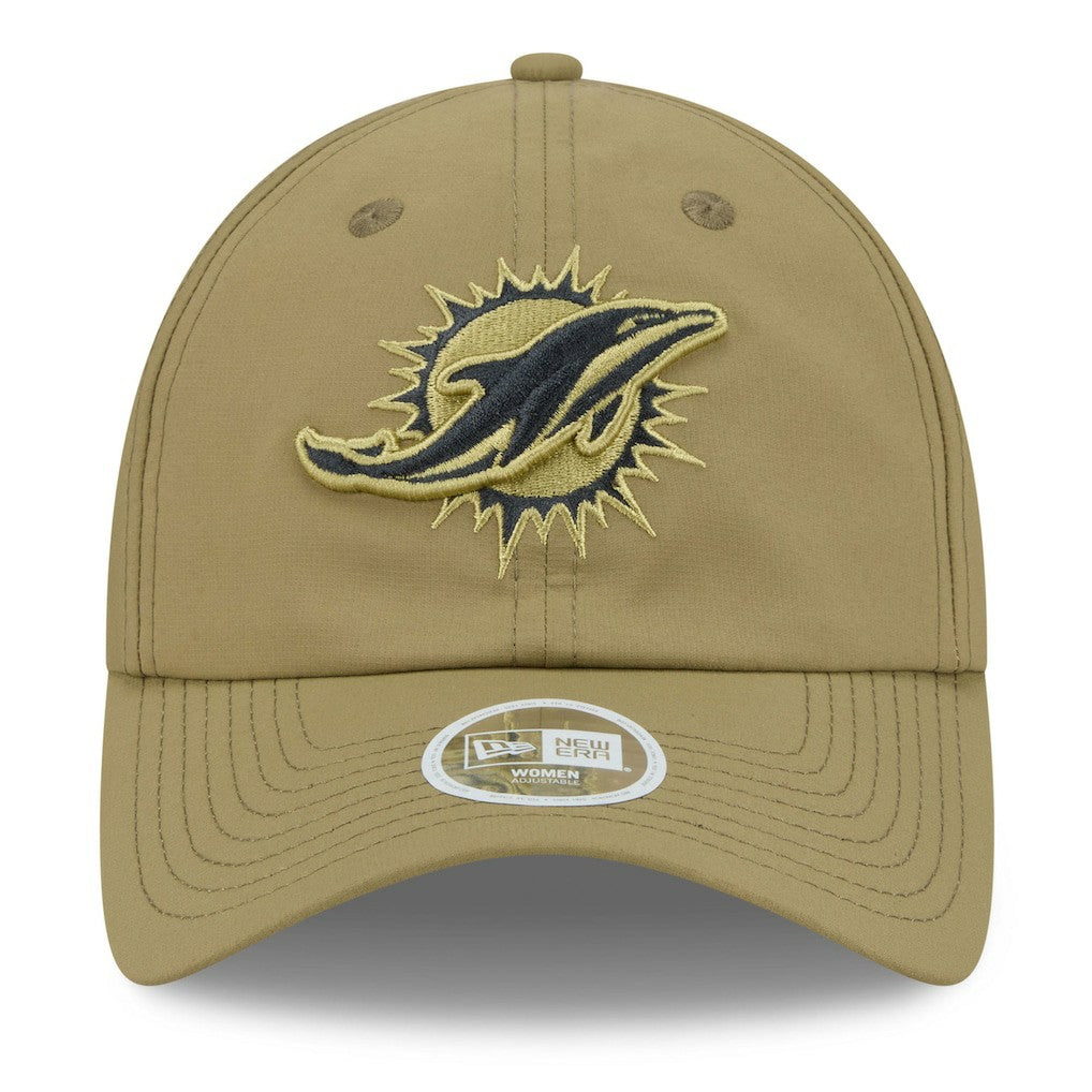 Miami Dolphins New Era Women's 2025 Salute to Service Pony Tail Adjustable Hat Green - NFL