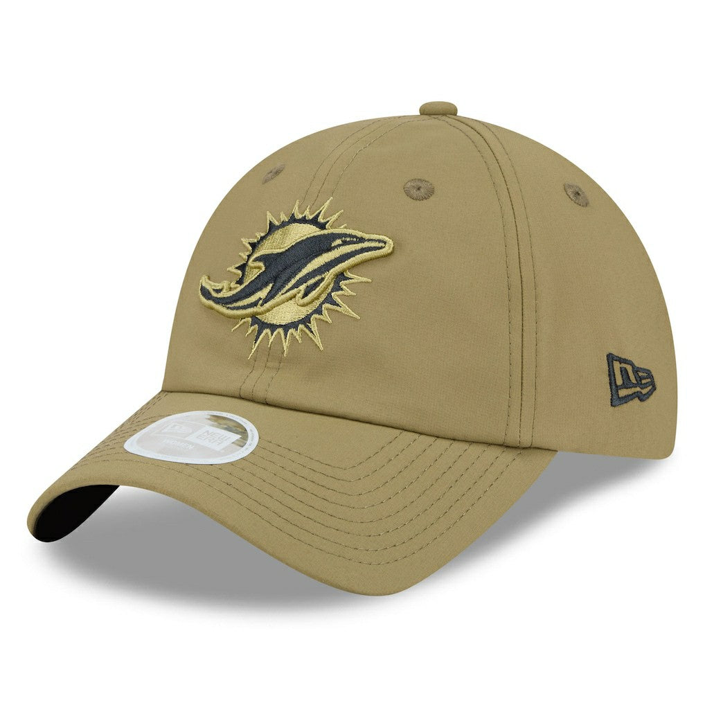 Miami Dolphins New Era Women's 2025 Salute to Service Pony Tail Adjustable Hat Green - NFL