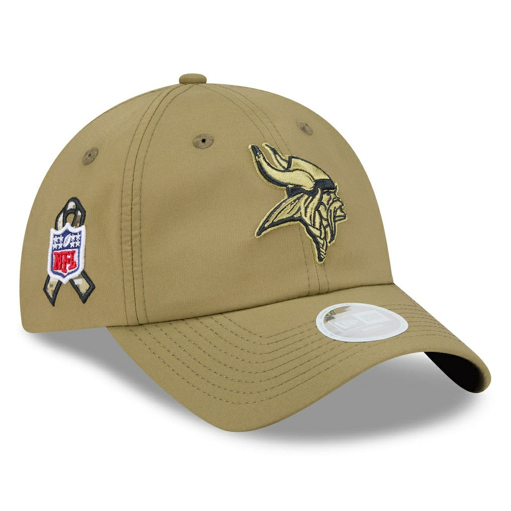 Minnesota Vikings New Era Women's 2025 Salute to Service Pony Tail Adjustable Hat Green - NFL