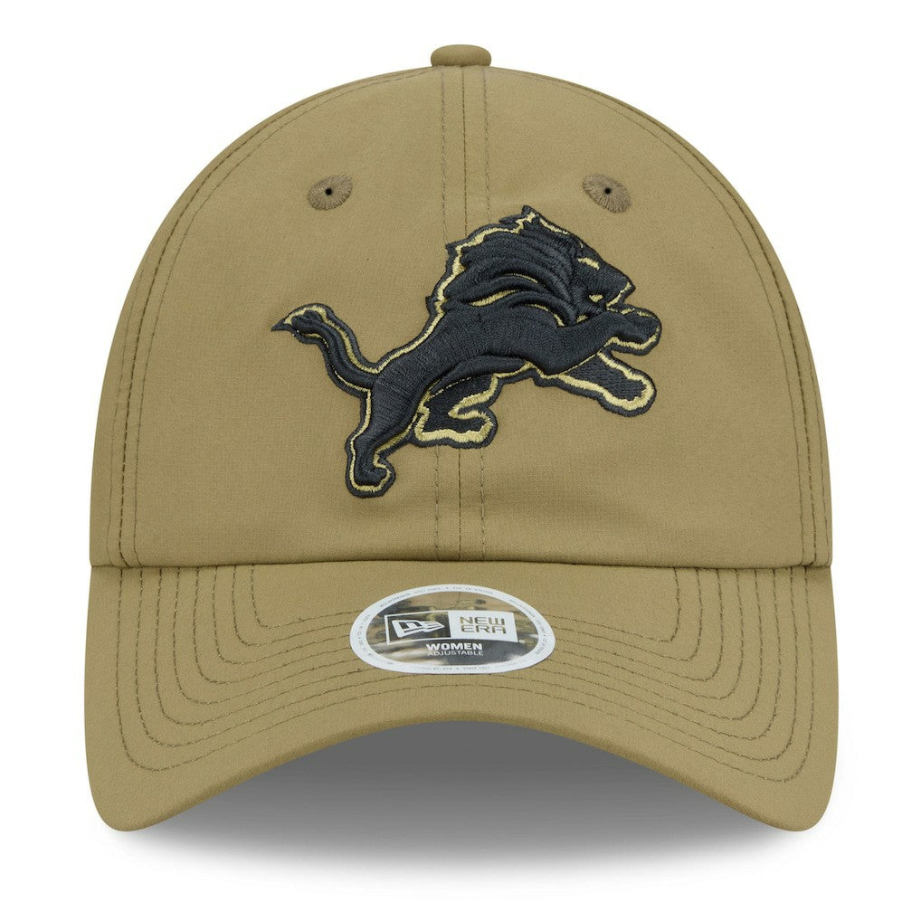Detroit Lions New Era Women's 2025 Salute to Service Pony Tail Adjustable Hat Green - NFL