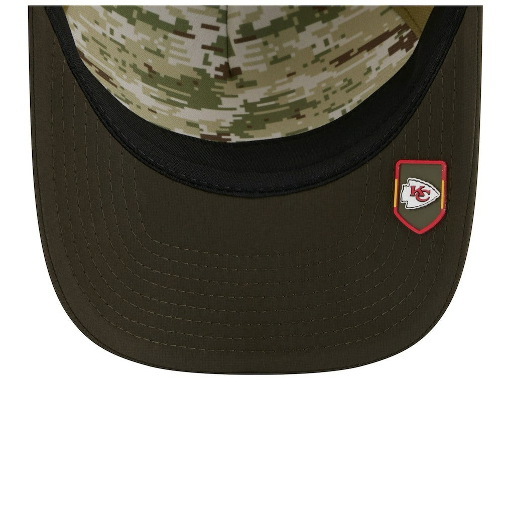Kansas City Chiefs New Era Youth 2025 Salute to Service 9FORTY A-Frame Adjustable Hat Green/Dark Green - NFL