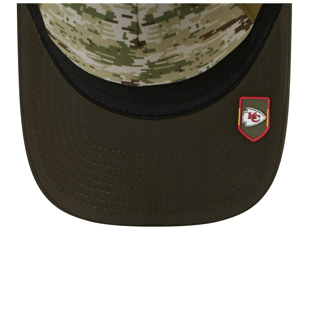 Kansas City Chiefs New Era Youth 2025 Salute to Service 9FORTY A-Frame Adjustable Hat Green/Dark Green - NFL