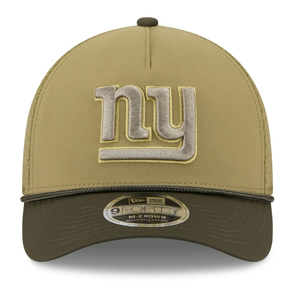 New York Giants New Era Youth 2025 Salute to Service 9FORTY A-Frame Adjustable Hat Green/Dark Green - NFL