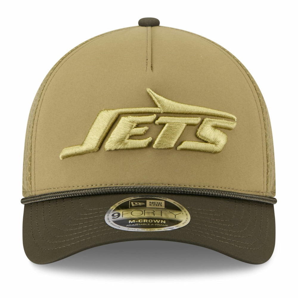 New York Jets New Era Youth 2025 Salute to Service 9FORTY A-Frame Adjustable Hat Green/Dark Green - NFL
