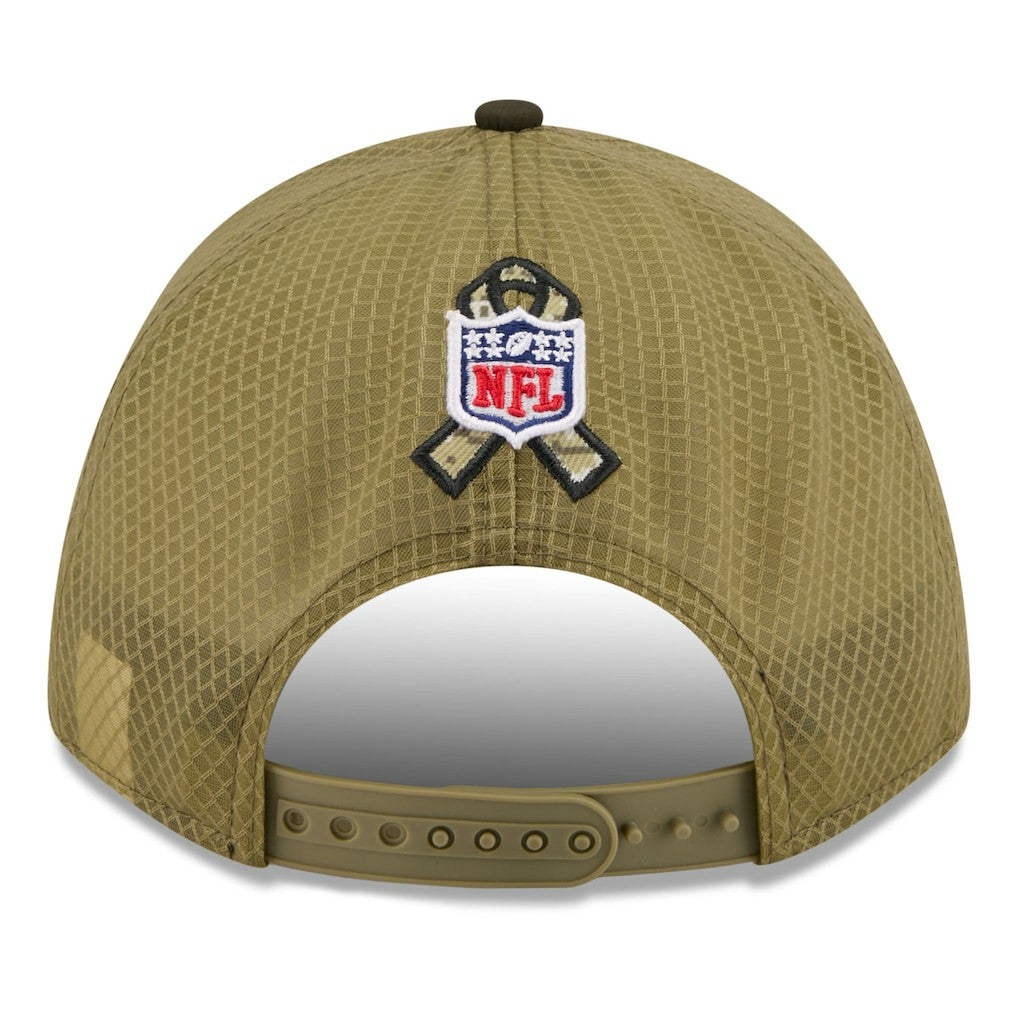 Philadelphia Eagles New Era Youth 2025 Salute to Service 9FORTY A-Frame Adjustable Hat Green/Dark Green - NFL