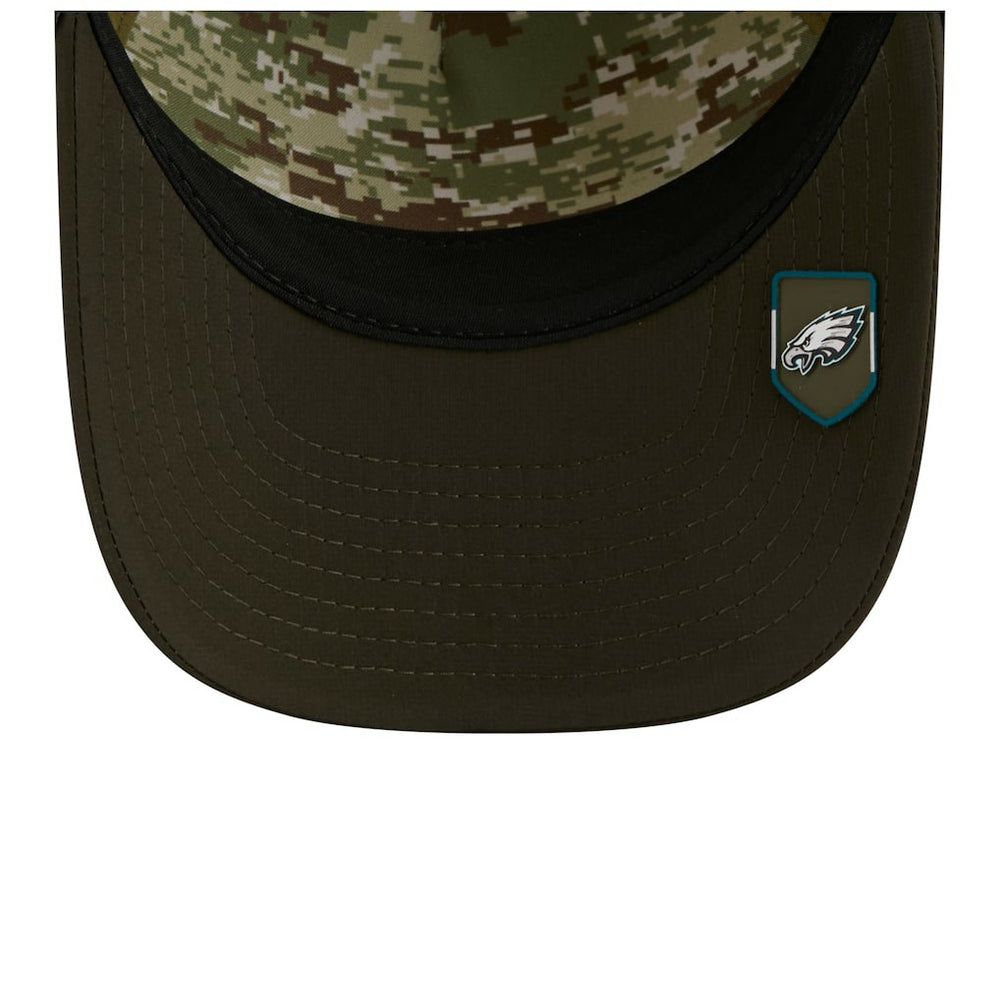 Philadelphia Eagles New Era Youth 2025 Salute to Service 9FORTY A-Frame Adjustable Hat Green/Dark Green - NFL