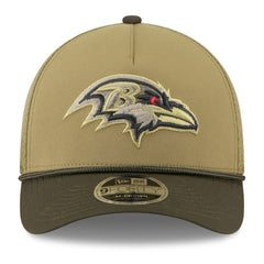 Baltimore Ravens New Era Youth 2025 Salute to Service 9FORTY A-Frame Adjustable Hat Green/Dark Green - NFL