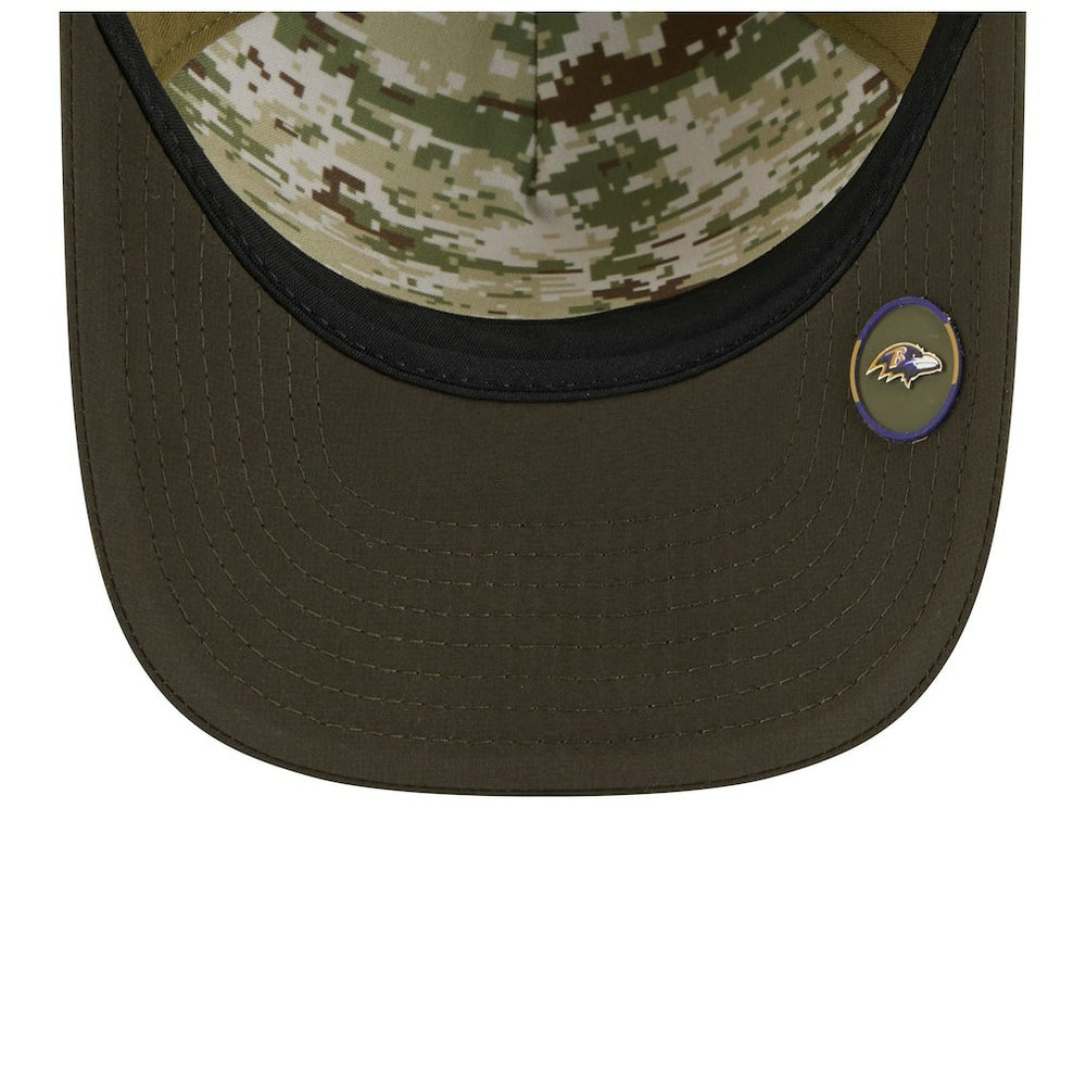 Baltimore Ravens New Era Youth 2025 Salute to Service 9FORTY A-Frame Adjustable Hat Green/Dark Green - NFL