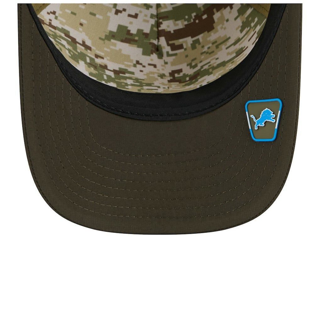 Detroit Lions New Era Youth 2025 Salute to Service 9FORTY A-Frame Adjustable Hat Green/Dark Green - NFL