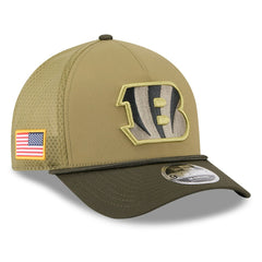 Cincinnati Bengals New Era Youth 2025 Salute to Service 9FORTY A-Frame Adjustable Hat Green/Dark Green - NFL