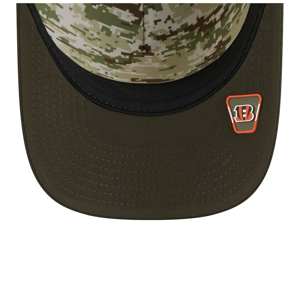 Cincinnati Bengals New Era Youth 2025 Salute to Service 9FORTY A-Frame Adjustable Hat Green/Dark Green - NFL