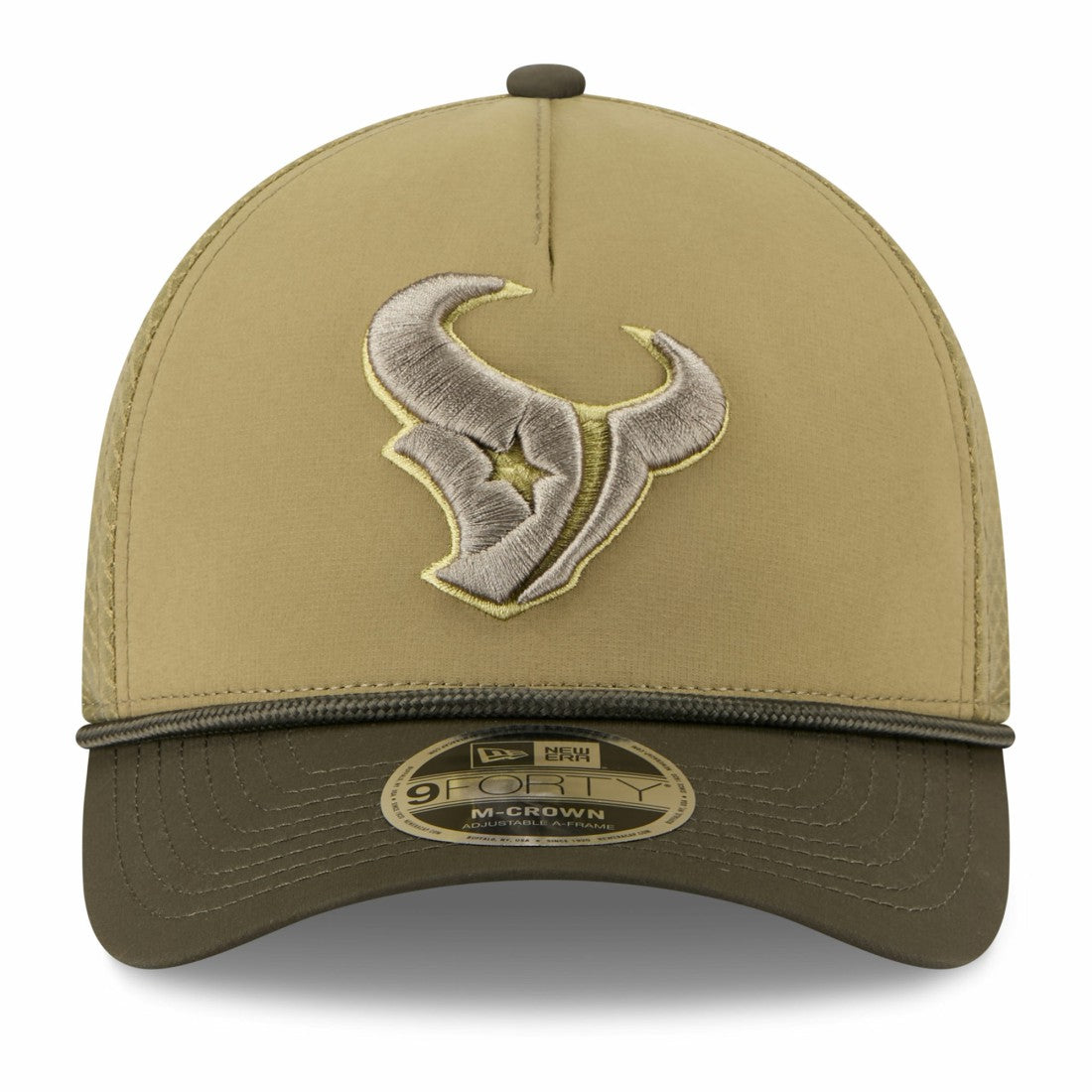 Houston Texans New Era Youth 2025 Salute to Service 9FORTY A-Frame Adjustable Hat Green/Dark Green - NFL