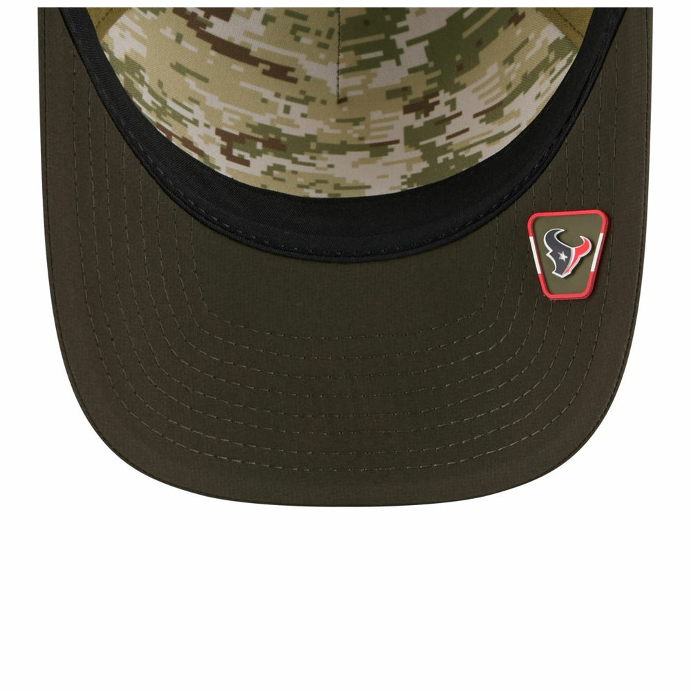 Houston Texans New Era Youth 2025 Salute to Service 9FORTY A-Frame Adjustable Hat Green/Dark Green - NFL