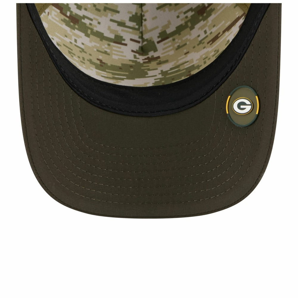 Green Bay Packers New Era Youth 2025 Salute to Service 9FORTY A-Frame Adjustable Hat Green/Dark Green - NFL