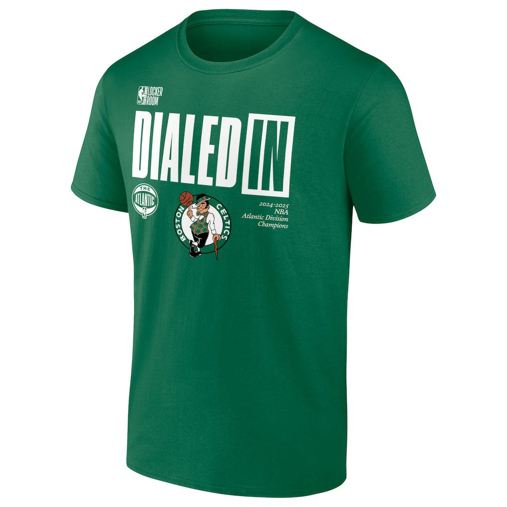 Fanatics - Boston Celtics 2025 Atlantic Division Champions Locker Room T-Shirt - Kelly Green