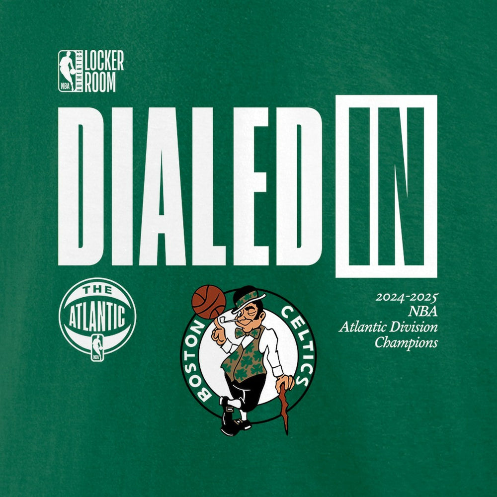Fanatics - Boston Celtics 2025 Atlantic Division Champions Locker Room T-Shirt - Kelly Green