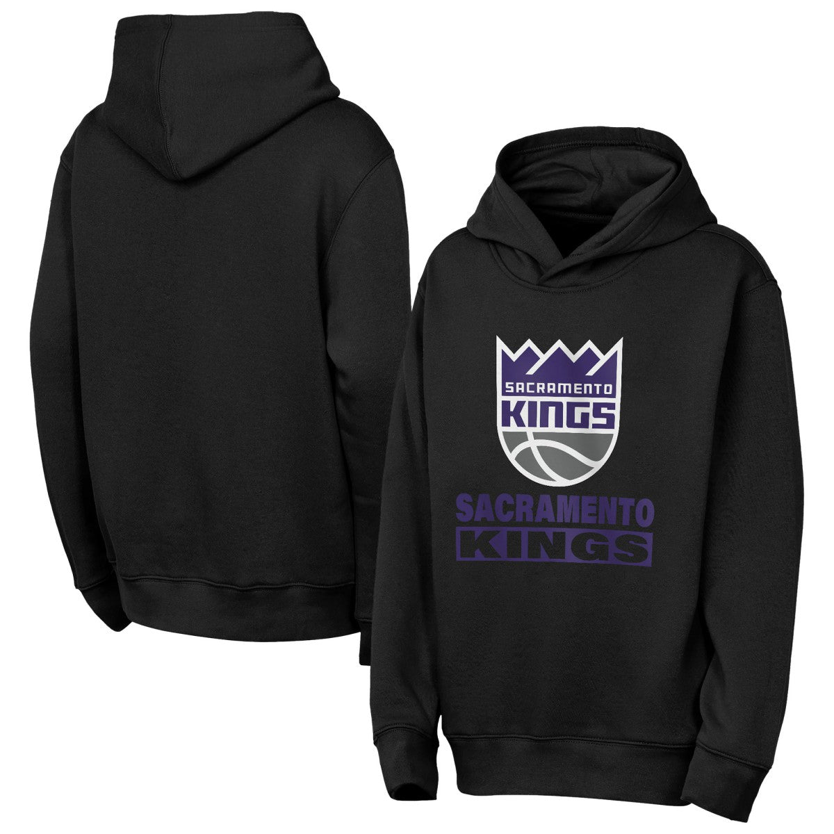 NBA - Sacramento Kings Outerstuff Youth Back To The Basics Hoodie - Black