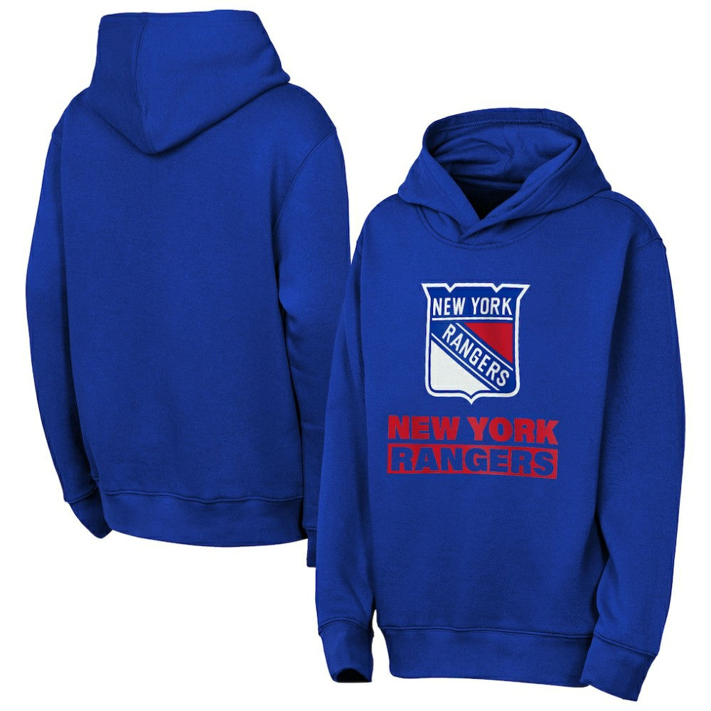 New York Rangers Outerstuff Youth Back to Basics Hoodie Blue