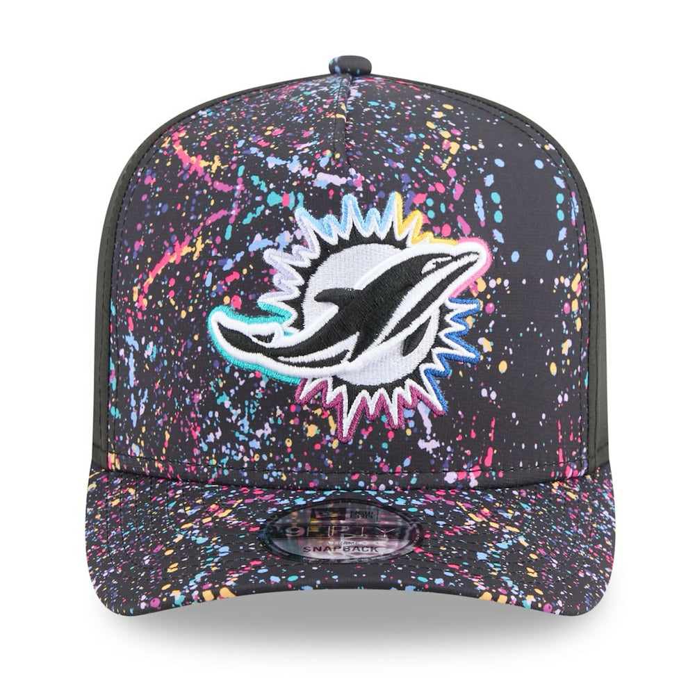 Miami Dolphins New Era 2025 NFL Crucial Catch A-Frame 9FIFTY Snapback Hat Black - NFL