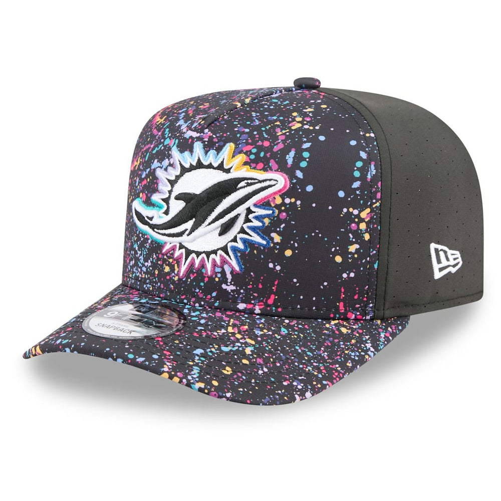 Miami Dolphins New Era 2025 NFL Crucial Catch A-Frame 9FIFTY Snapback Hat Black - NFL