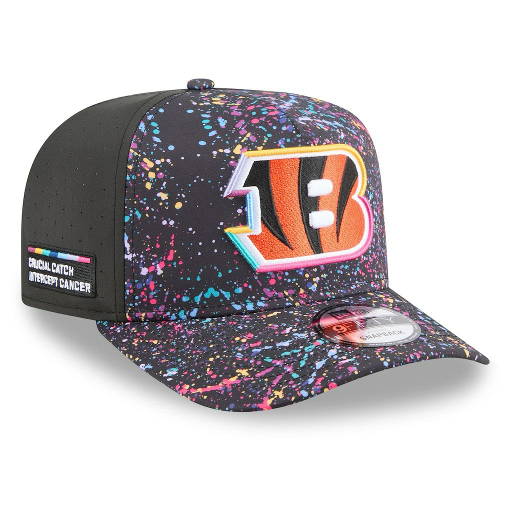 Cincinnati Bengals New Era 2025 NFL Crucial Catch A-Frame 9FIFTY Snapback Hat Black - NFL