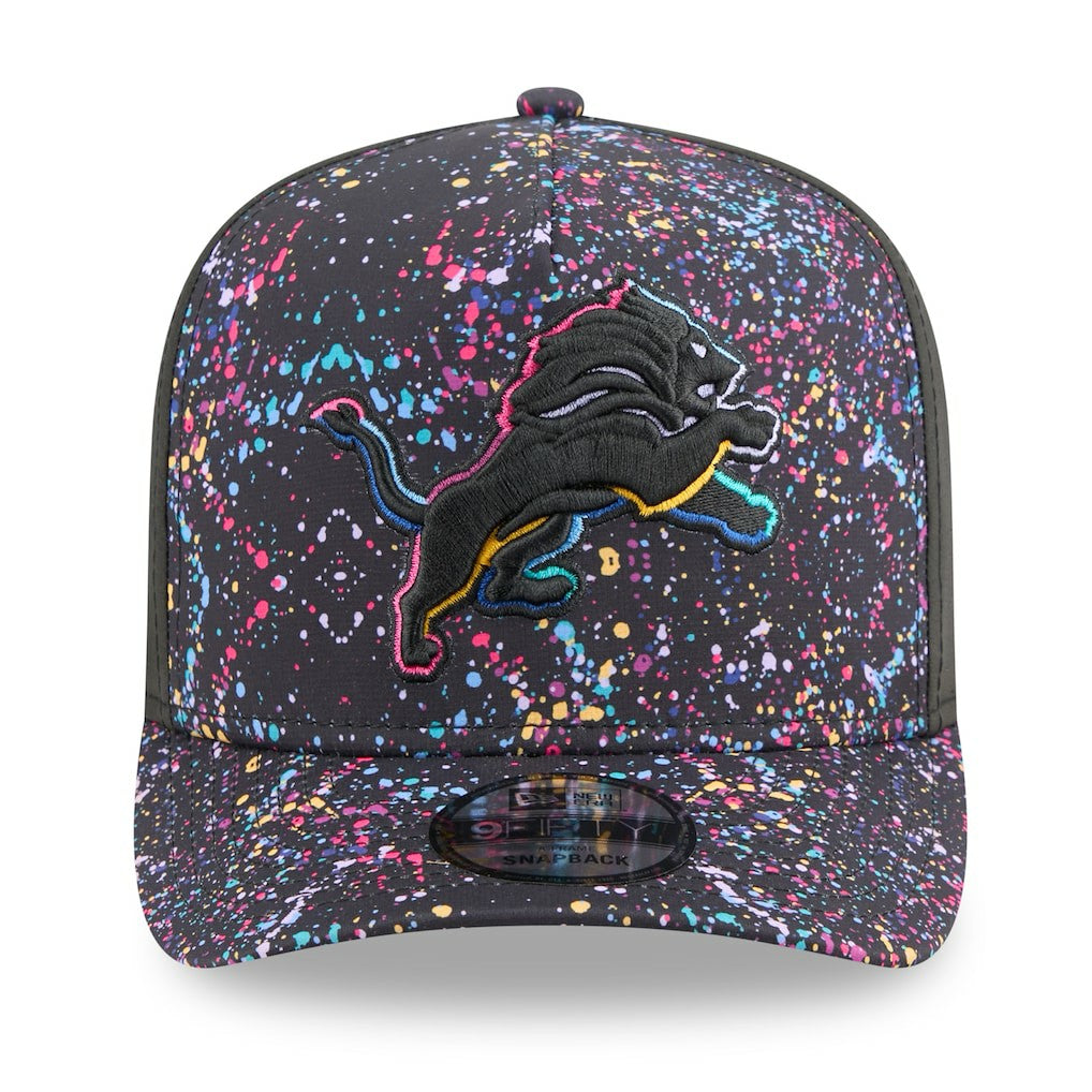 Detroit Lions New Era 2025 NFL Crucial Catch A-Frame 9FIFTY Snapback Hat Black - NFL